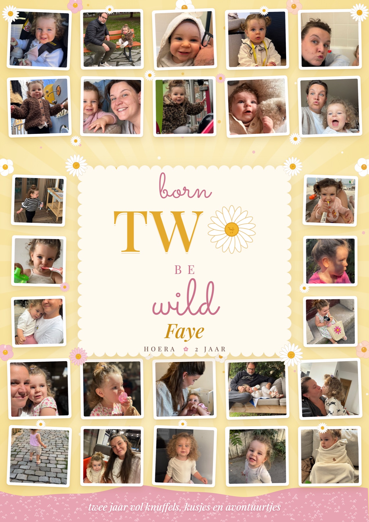 Verjaardagsposter Faye 2 jaar